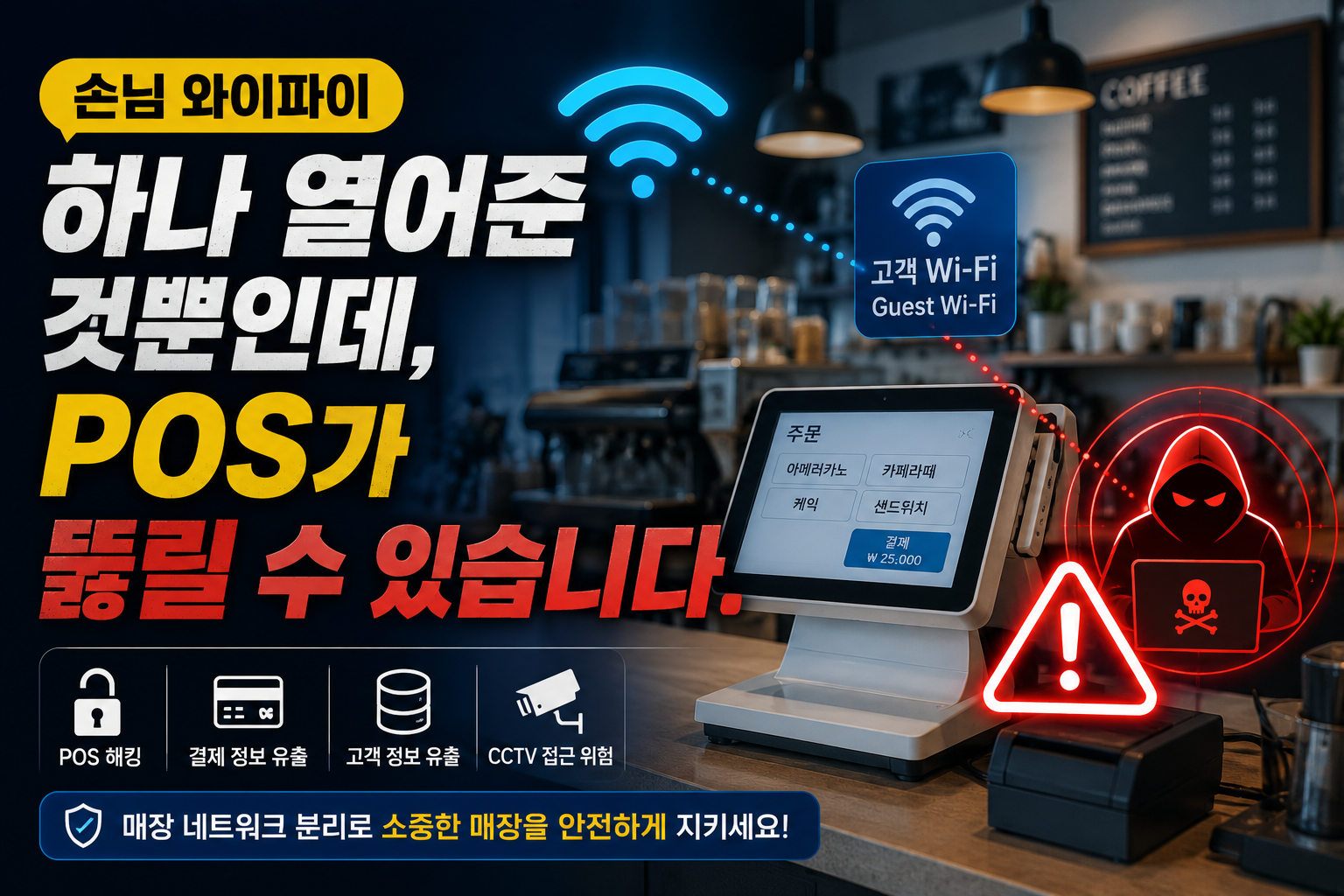 고객용 Wi-Fi 하나 열어준 것뿐인데, POS가 뚫릴 수 있습니다
